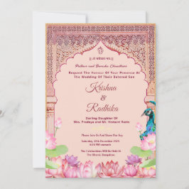 Indian wedding ethnic luxury invitation 招待状