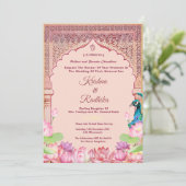 Indian wedding ethnic luxury invitation 招待状 (スタンド正面)