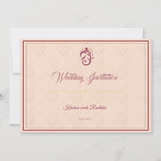 Indian wedding ethnic luxury invitation 招待状 (裏面)