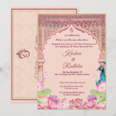 Indian wedding ethnic luxury invitation 招待状 (正面/裏面)