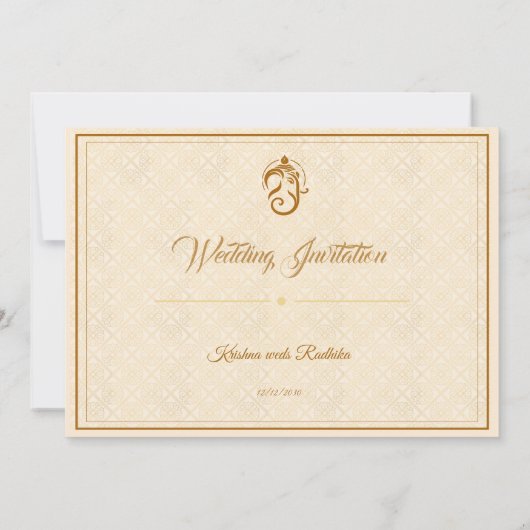 Indian wedding ethnic luxury invitation 招待状 (裏面)