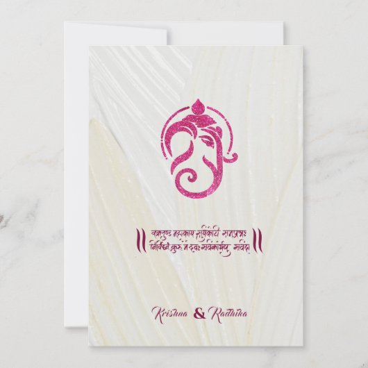 Indian wedding Ganesha hindu invitation 招待状 (正面)