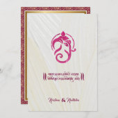 Indian wedding Ganesha hindu invitation 招待状 (正面/裏面)