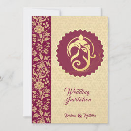 Indian wedding Ganesha hindu invitation 招待状