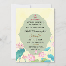 Indian Wedding Haldi Ceremony Invitation Card 招待状