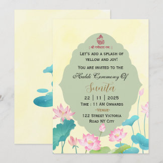 Indian Wedding Haldi Ceremony Invitation Card 招待状