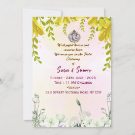 Indian Wedding Haldi Ceremony Invitations  招待状