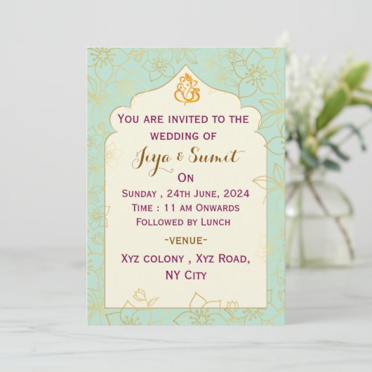 Indian Wedding Invitation 招待状 (スタンド正面)
