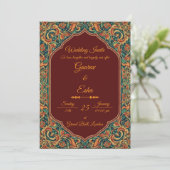 Indian Wedding Invitation (Mughal Version) 招待状 (スタンド正面)