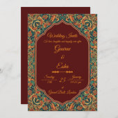 Indian Wedding Invitation (Mughal Version) 招待状 (正面/裏面)
