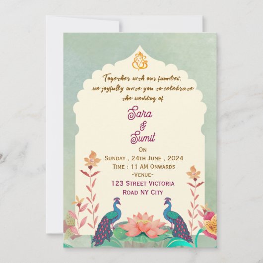 Indian Wedding Invitations  招待状 (正面)