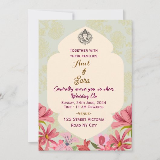 Indian Wedding Invitations  招待状 (正面)