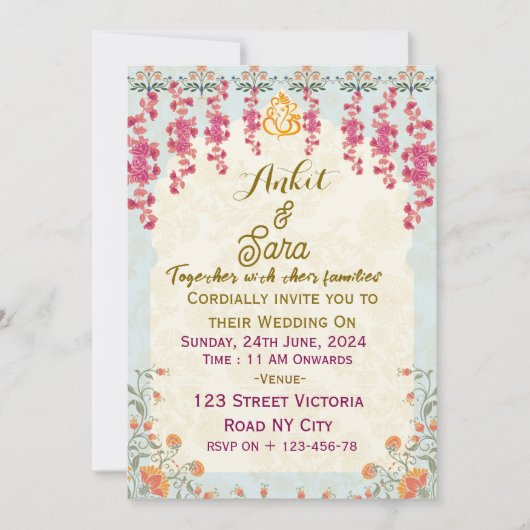 Indian Wedding Invitations  招待状 (正面)