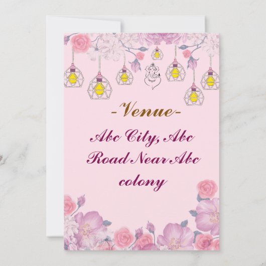 Indian Wedding Invitations 招待状 (裏面)