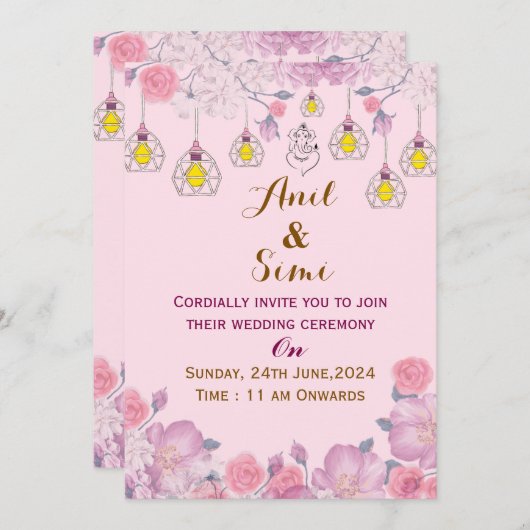 Indian Wedding Invitations 招待状 (正面/裏面)