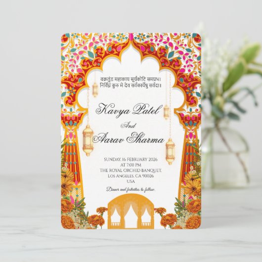Indian Wedding Invitations for USA 招待状 (スタンド正面)