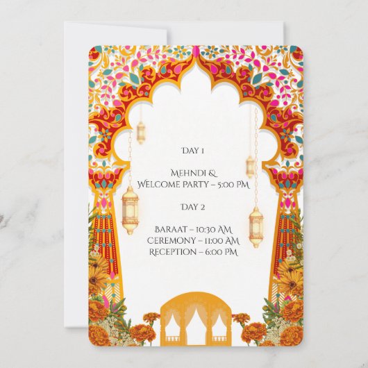 Indian Wedding Invitations for USA 招待状 (裏面)