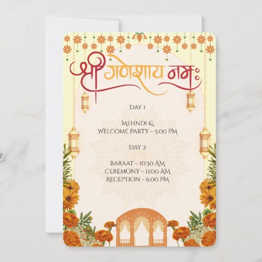 Indian Wedding Invitations for USA 招待状 (裏面)