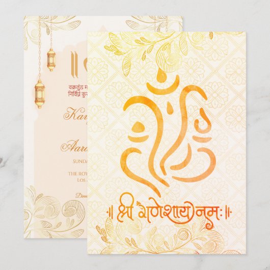Indian Wedding Invitations for USA 招待状 (正面/裏面)