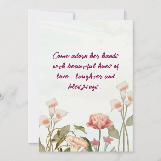 Indian Wedding Mehendi Ceremony Invitations  招待状 (裏面)