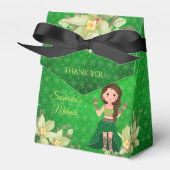 Indian wedding Mehndi green cartoon favor フェイバーボックス (正面サイド)