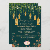 Indian Wedding Sangeet Night Ceremony Invitations  招待状 (正面/裏面)