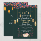 Indian Wedding Sangeet Night Ceremony Invitations  招待状 (正面/裏面)