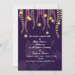 Indian Wedding Sangeet Night Ceremony Invitations  招待状