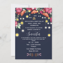 Indian Wedding Sangeet Night Invitation  招待状