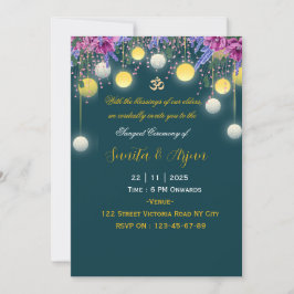 Indian Wedding Sangeet Night Invitation Card 招待状