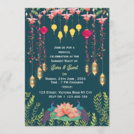 Indian Wedding Sangeet Night Invitations  招待状