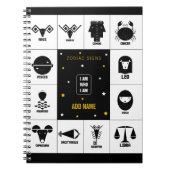Indian Zodiac - Geometric Vedic Sign Art Journal ノートブック (正面)