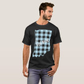 Indiana Buffalo Plaid Home State Country Blue West Tシャツ (正面フル)