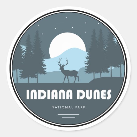 Indiana Dunes National Park Deer ラウンドシール (正面)