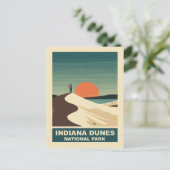 Indiana Dunes National Park Hiker Backpacker シーズンポストカード (スタンド正面)