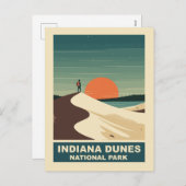 Indiana Dunes National Park Hiker Backpacker シーズンポストカード (正面/裏面)