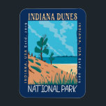 Indiana Dunes National Park Vintage Distressed  マグネット<br><div class="desc">Indiana Dunes vector artwork design. The park is a United States national park located in northwestern Indiana managed by the National Park Service.</div>