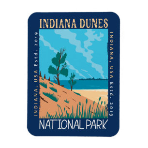 Indiana Dunes National Park Vintage Distressed マグネット