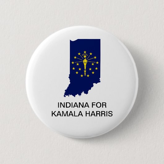 INDIANA for Kamala Harris 2024ボタン 缶バッジ (正面)