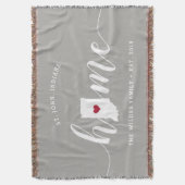 Indiana Home State Personalized スローブランケット (正面縦)
