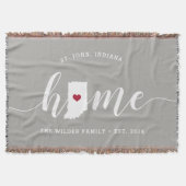 Indiana Home State Personalized スローブランケット (正面)