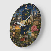 Indiana Hoosier State ラージ壁時計 (傾斜)