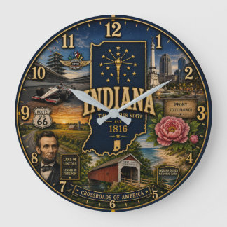 Indiana Hoosier State ラージ壁時計