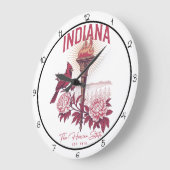 Indiana Hoosier State Wall Art ラージ壁時計 (傾斜)