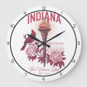 Indiana Hoosier State Wall Art ラージ壁時計 (正面)
