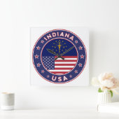 Indiana, Indiana t-shirt, Indiana sticker, スクエア壁時計 (ホーム)