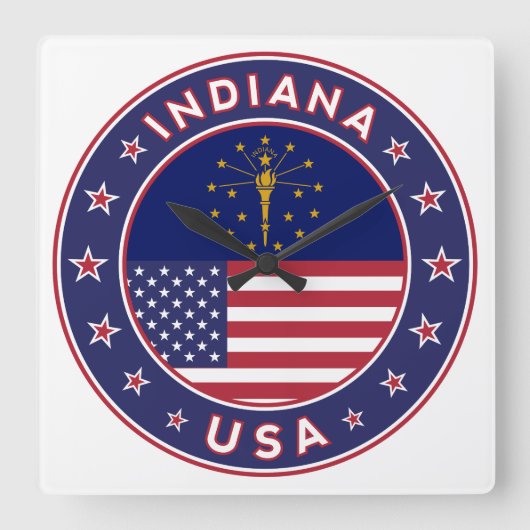 Indiana, Indiana t-shirt, Indiana sticker, スクエア壁時計 (正面)