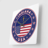 Indiana, Indiana t-shirt, Indiana sticker, スクエア壁時計 (傾斜)
