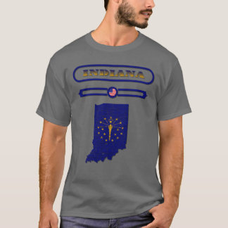INDIANA MAP INDIANA UNITED STATES SAMER BRASIL ret Tシャツ