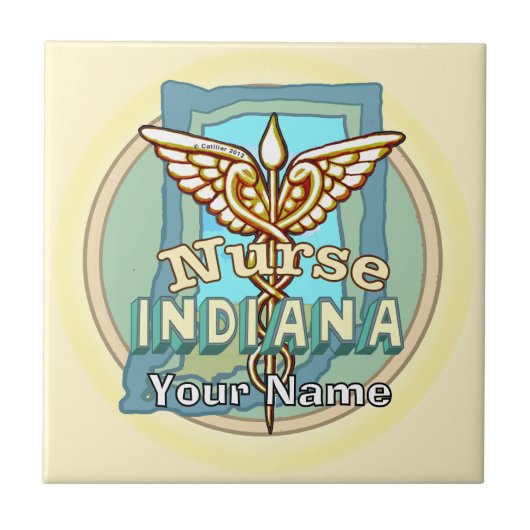Indiana Nurse Caduceus  タイル (正面)